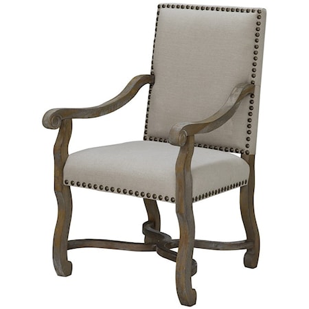 St. James Nailhead And Linen Chair